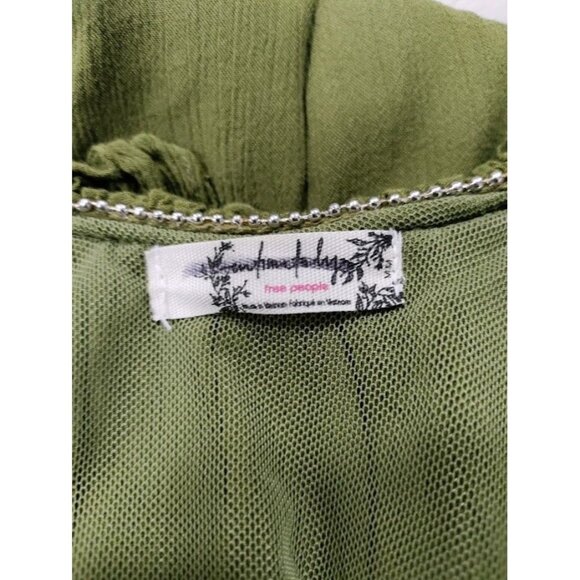 Free People Sleeveless Whimsy Raw Hem Mini Goth Artsey Gauzy Festival Dress M - Picture 10 of 10